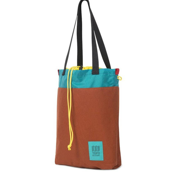 Topo Designs Other - Topo Designs Cinch Tote Laptop Carrying Case Bag Brown Blue Shoulder Straps EUC